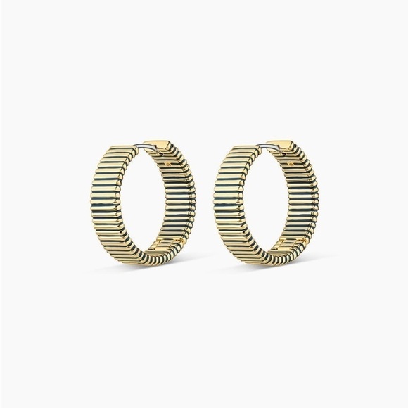 Gorjana Jewelry - Gorjana New 18k‎ Gold Plated Brass Catalina Enamel Hoops Navy